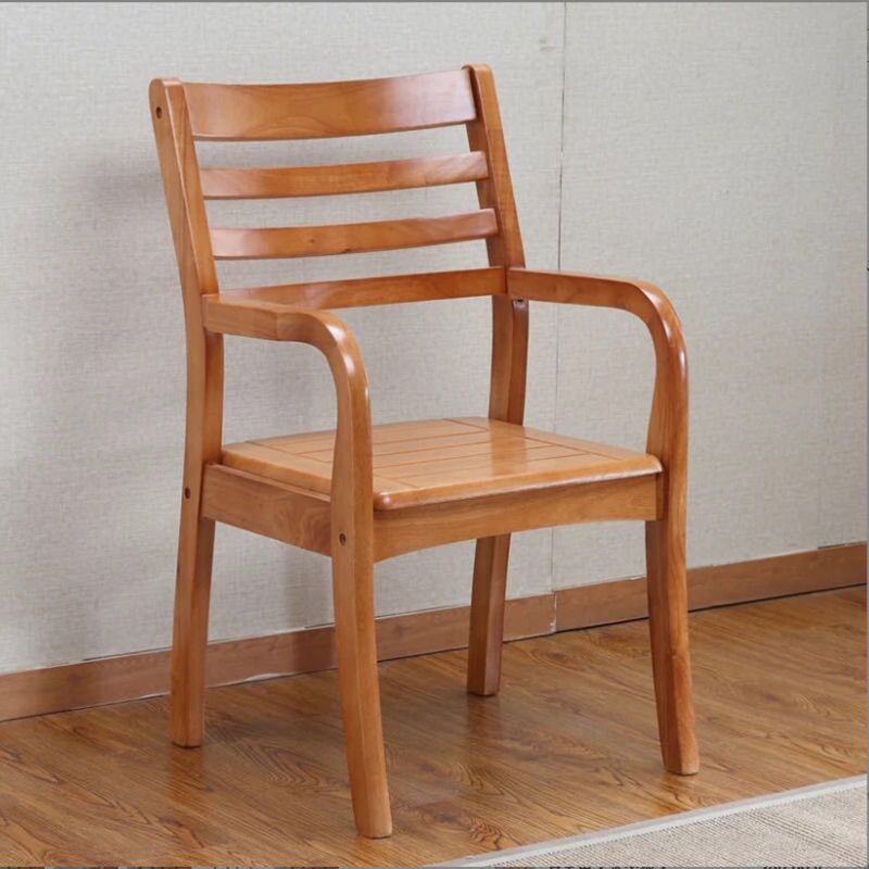 Mid-century Modern Style Rubber Wood Solid Wood Armrest Fixed Back ARM Chair