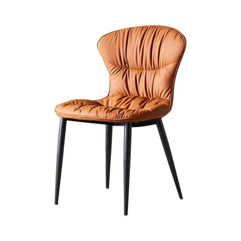 Industrial Metal Armless Chair Solid Back Dining Kitchen Room Chair