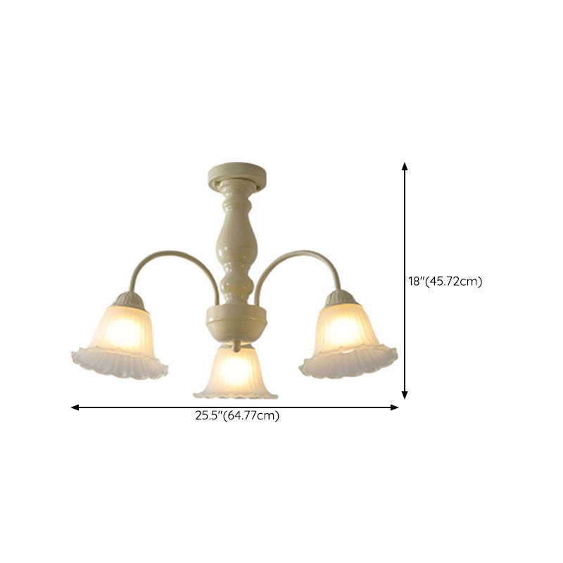 Modern Ceiling Lamp Multi-lights Semi-flush Mount Light Fixture with Glass Shade