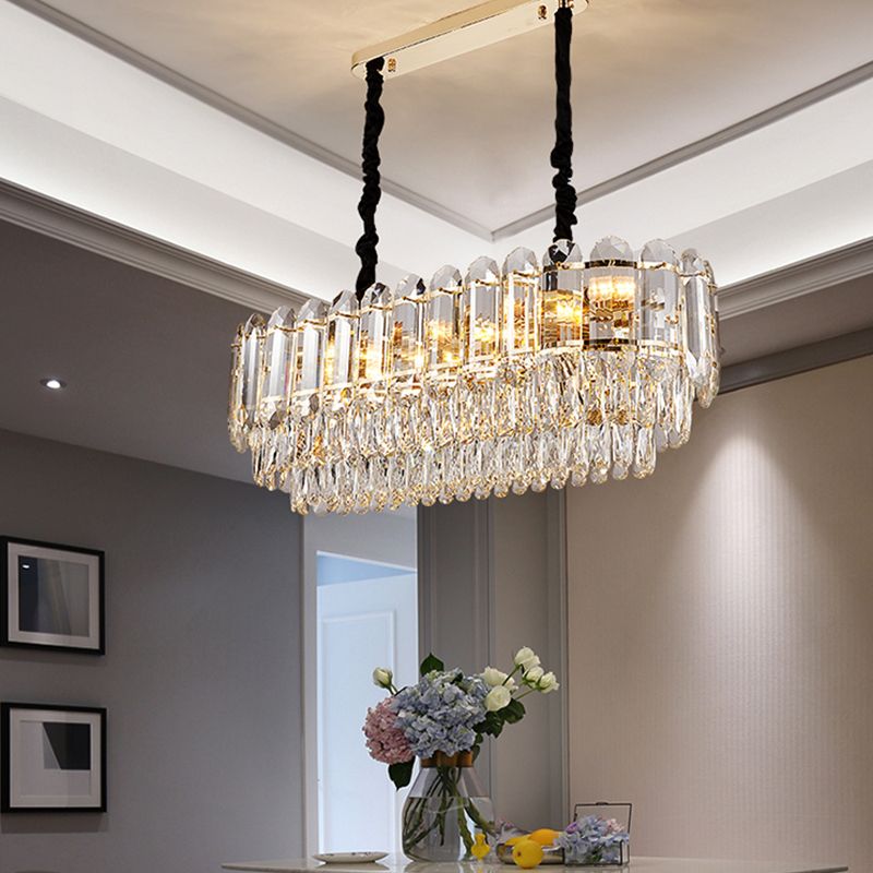 Crystal Dining Island Light Modern Kitchen Comedor de la lámpara colgante de cristal