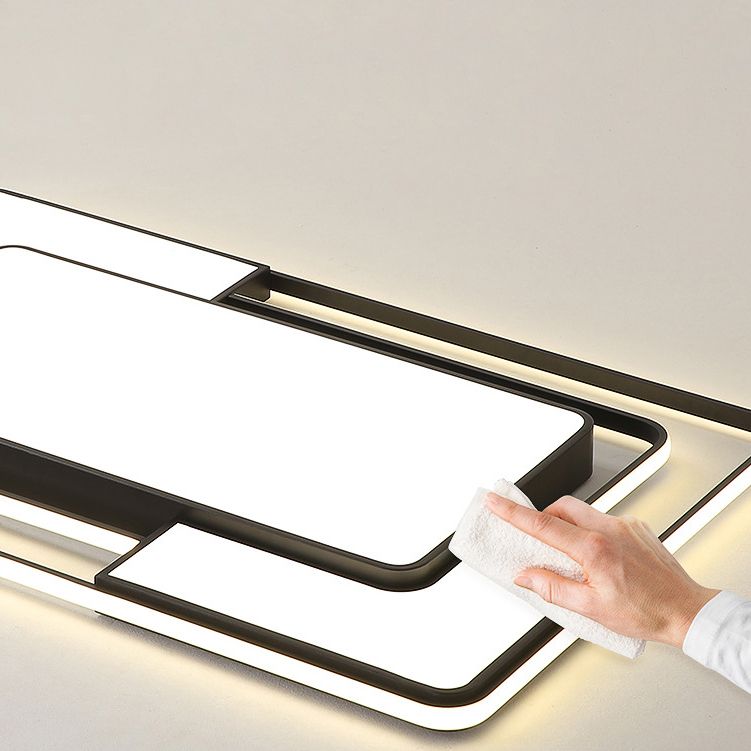Geometrische zwarte led-inbouwarmatuur acryl moderne stijl 1-lichts inbouwlamp