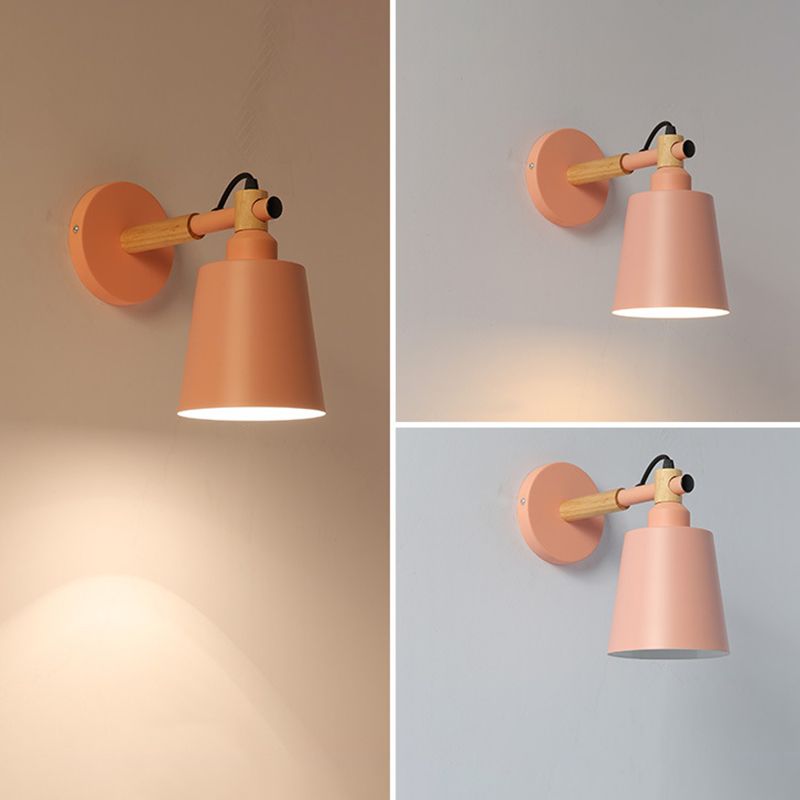 Modernism Metal Shaded Wall Light 1 Light Polish Finish Lighting for Hallway