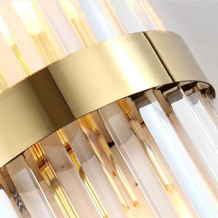 Geometrischer Schatten 2-Lights Wandleuchten Moderner Kristallwandmontageleuchte in Gold