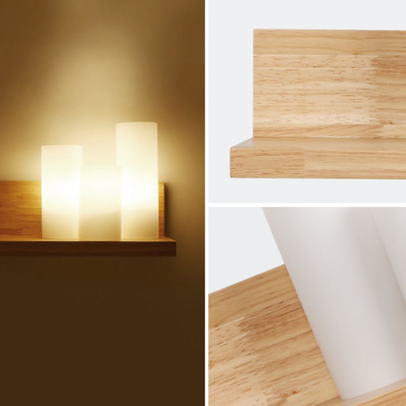 Ligne de verrouille de couleur de couleur en simplicité moderne lampe murale géométrique en bois, navires sans décorations