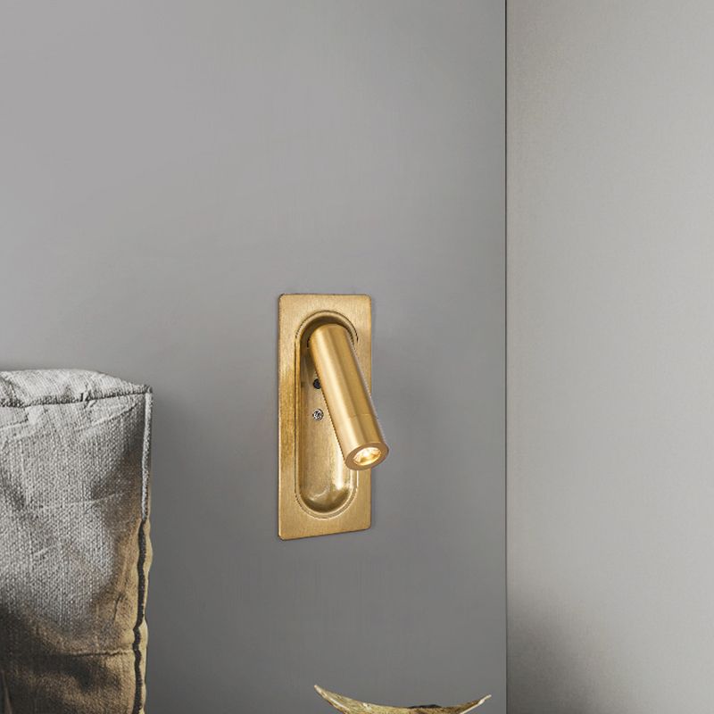 LED Modern Metal Wall Sconce Cylinder Shape Wall Light with Glass Shade for Living Room