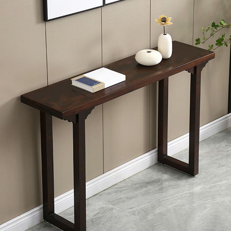 12 inch Wide Accent Table Mid-Century Modern Rectangle Wood Console Table for Hall