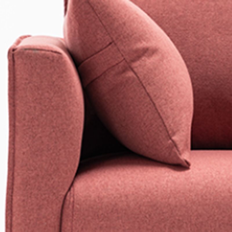 Contemporary Sofa with 2 Pillows Square Arm Living Room Settee