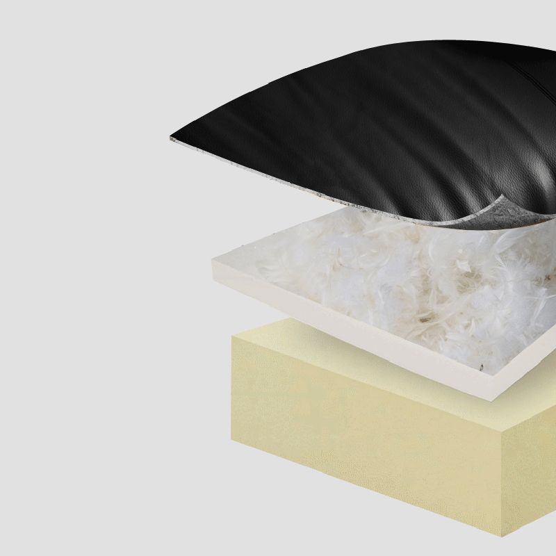 Echt lederen klassieke industriële bank 33.46 "Hoge vierkante arm bank en bolster kussens