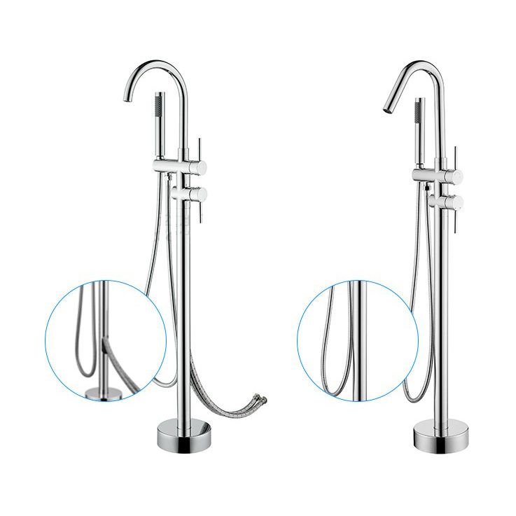Floor Mounted Freestanding Bathtub Faucet Modern Style Metal Freestanding Faucet