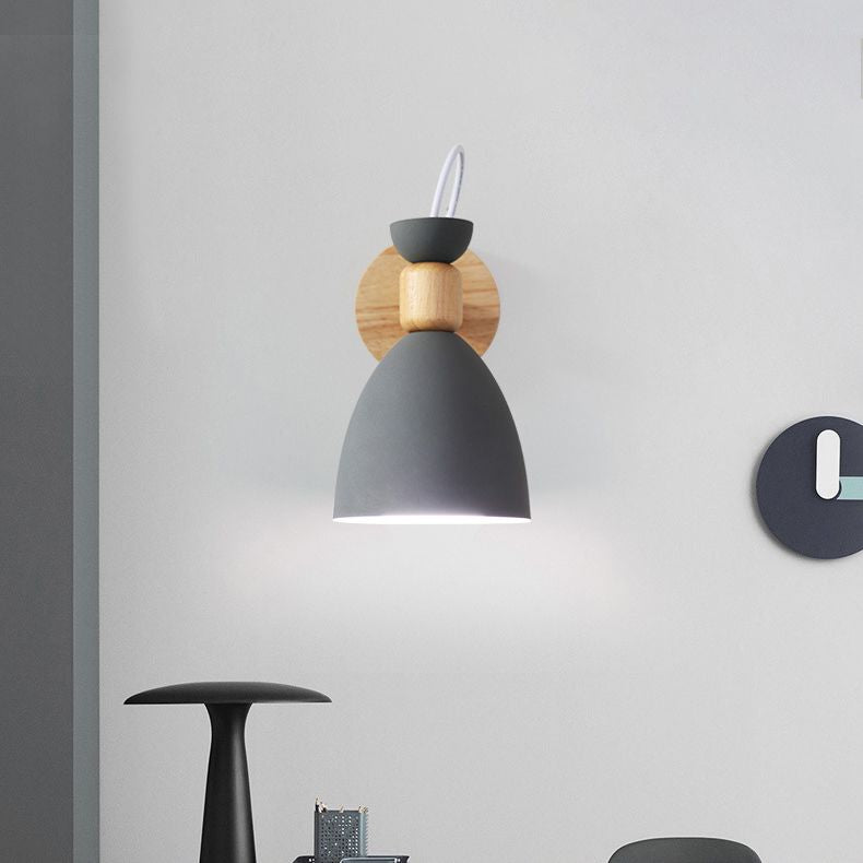 Nordic Minimalist Style Armed Wall Light Sconce Metal 1 Light Sconces