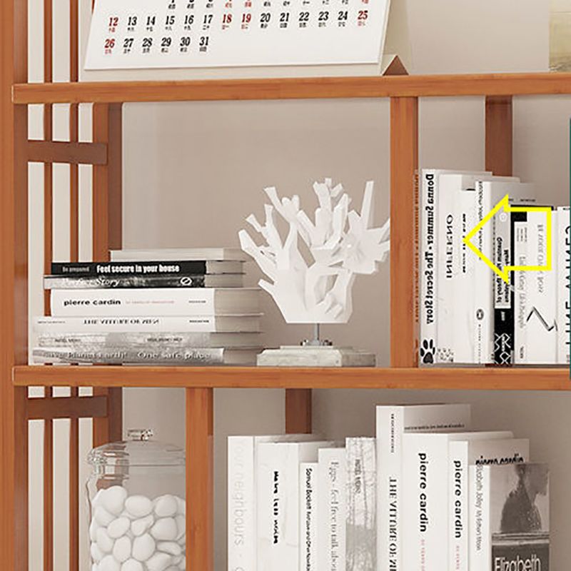 Contemporary Bookcase Open Shelf Bamboo Vertical Shelf Bookcase