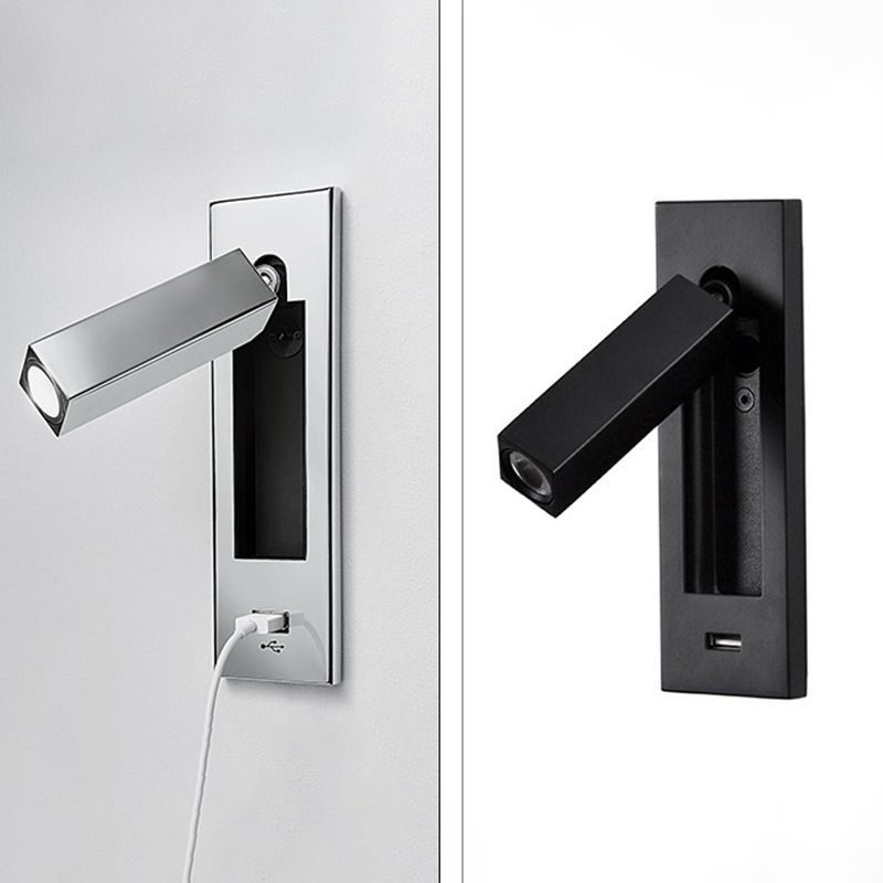 Schlafzimmer Flush-Mount LED Wandleuchter moderner Nachtleuchten mit rechteckig verstellbarem Scheinwerfer