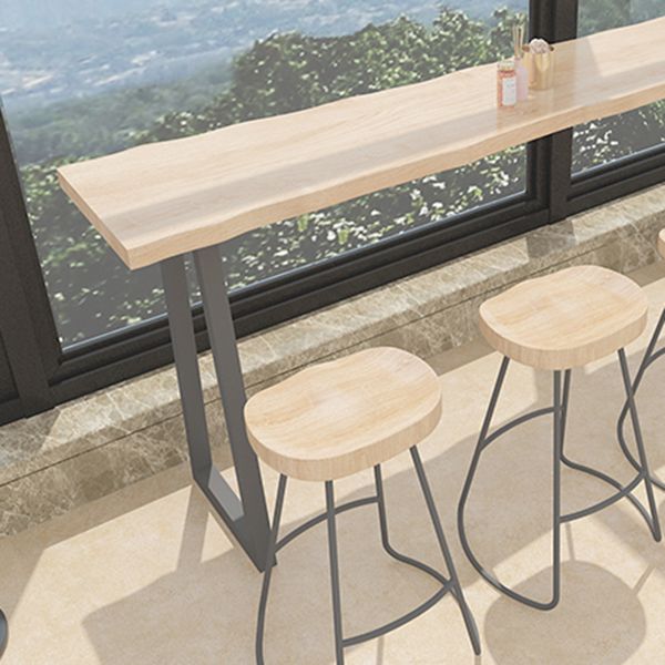 Rectangle Solid Wood Bar Table Set Modern 1/5 Pieces Counter Table with Backless Stools