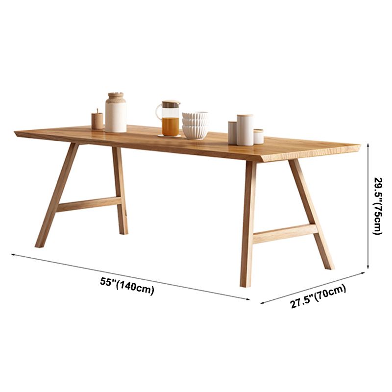 Rectangle Wooden Dining Table Modern Pine Table in Nature with Double Pedestal