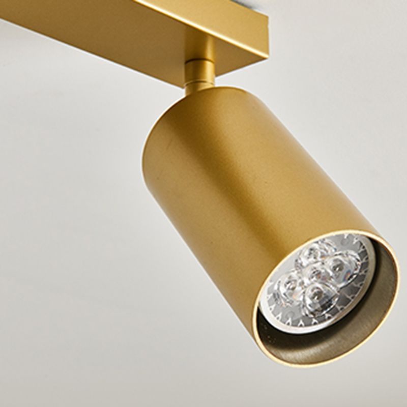 3 Light Cylinder Island Light Modern Metal Island Light Fixture in Gold