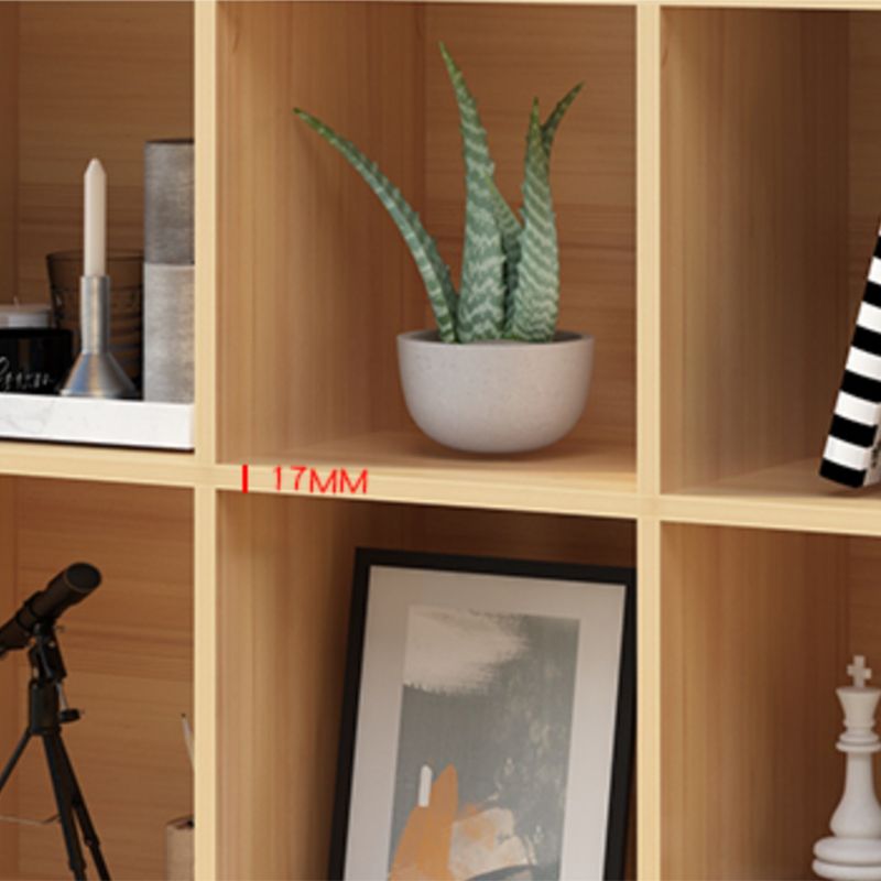 Natural Wooden Bookcase Standard Contemporary Bookshelf with Shelves