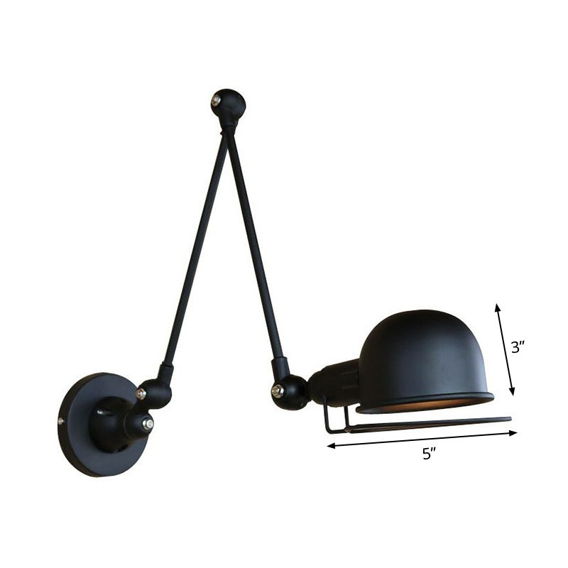 1-Licht-Schüssel Rotatable Task Wall Light Industrial Black Eisenwandhalterung Leuchte mit Rahmenschutz