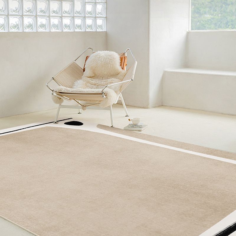 Brown Tone Home Decor Carpet Simplicity Abstract Color Block Area Rug Polyester with Easy Care Rug