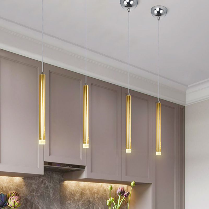 Minimalisme LED cylindrique Light Light moderne style Long Strip Éclairage de bande avec abat-jour en cristal