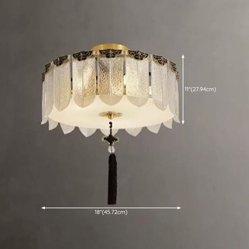 Modern Simple Round Shape Ceiling Light with Glass Shade for Living Room