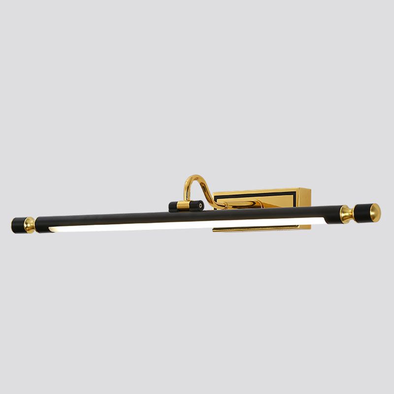 Linear Shade 1-Light Wall Sconce Modern Simple Style Mirror Wall Lighting in Black