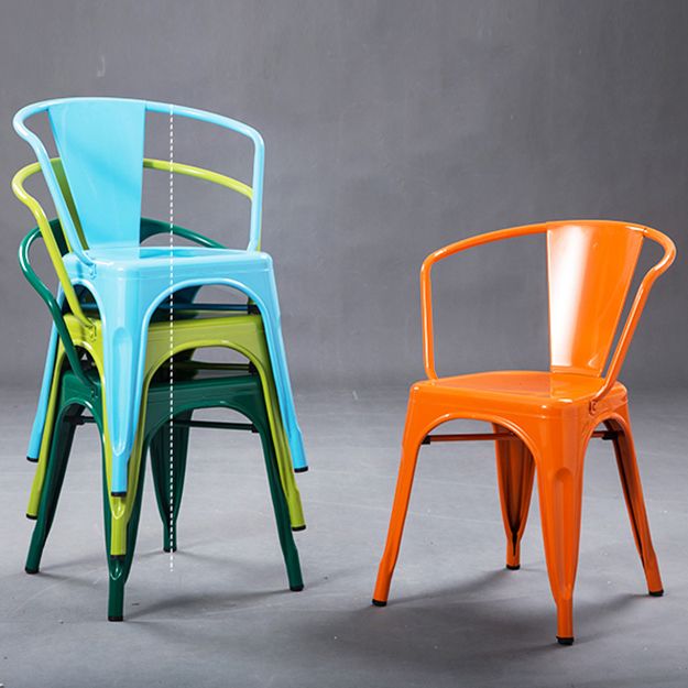 Industriële eetgelegenheden stackbare fauteuil met metalen benen (set van 4)
