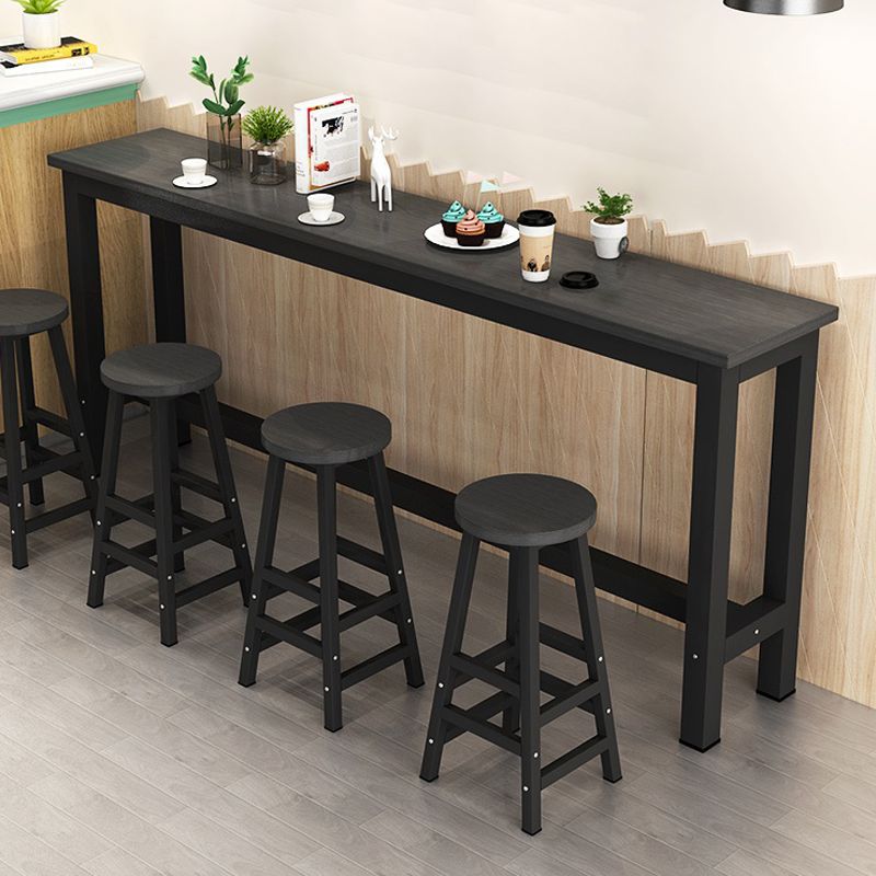 Indoor Wood Trestle Hall/Pub Table Rectangle Footrest Counter Height Dining Table