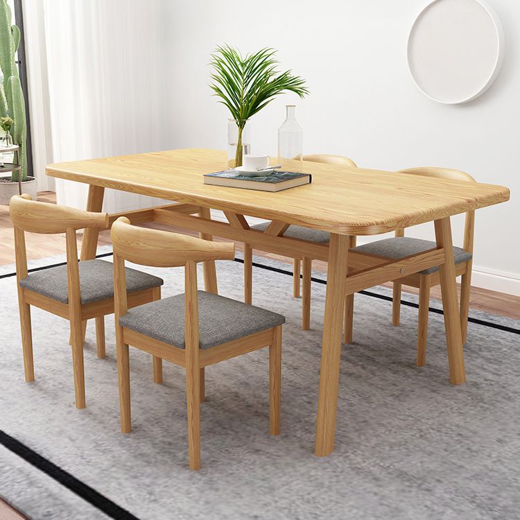 Modern Rectangle Wood Dining Table Wooden Legs for Dining Room