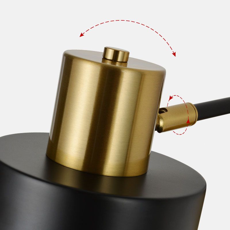 1-Light Black Contemporary Wall Lighting Fixture Metal Adjustable Wall Lighting for Bedroom