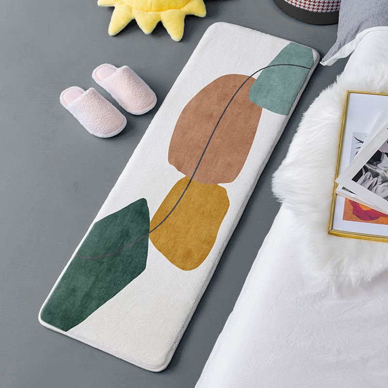 Dunkelgrüner Farbblock Teppich Polyester Nordischer Teppich Färbung widerstandsfähiger Teppich für Salon