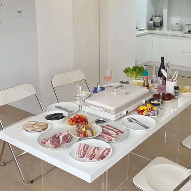 Simple Style Dining Table Acrylic Legs Table Home Rectangle Dining Table