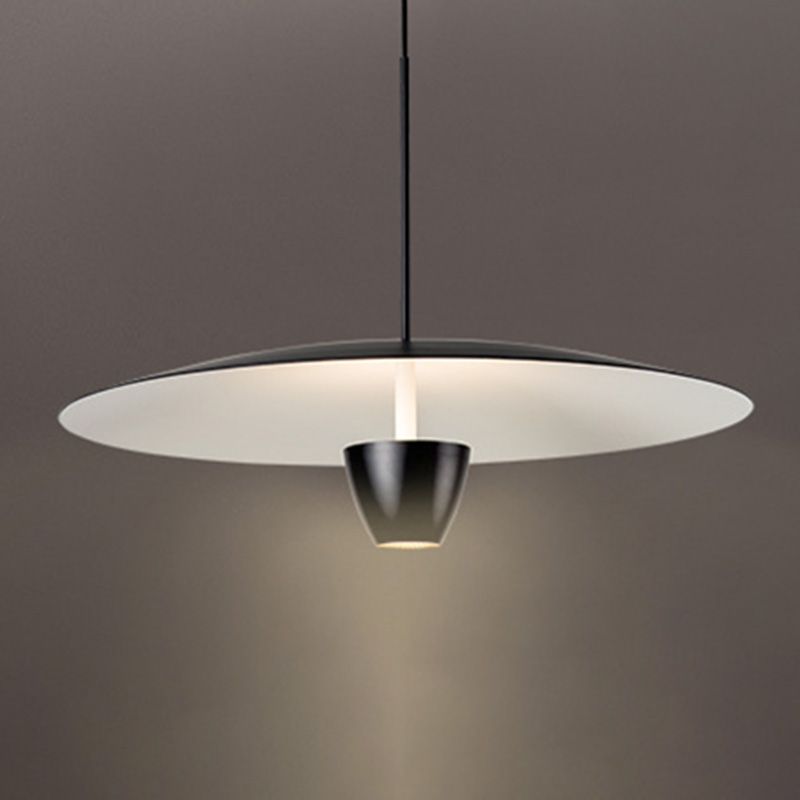 Salle à manger Neutre pendentif léger en métal noir LED de plafond simple