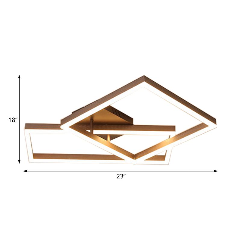 Metallgeometrische, halbbündige Beleuchtung, modernistische 2/3/4-Lichter, braune LED-Halbbündige-Montagelampe in weißem/warmem Licht