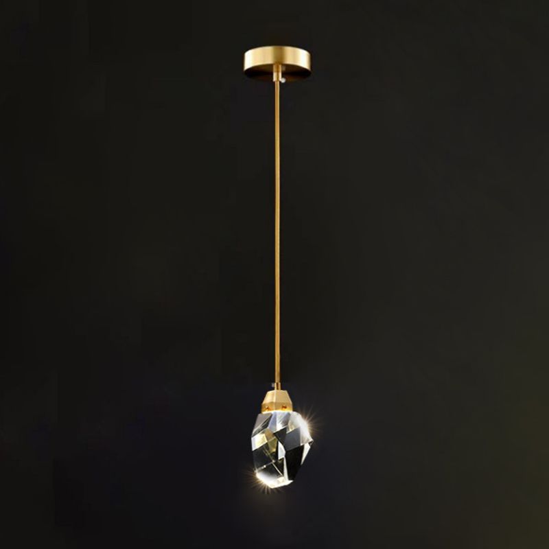 Lampada appesa al cristallo a LED semplice soggiorno in stile lusso lampadario a sospensione a sospensione
