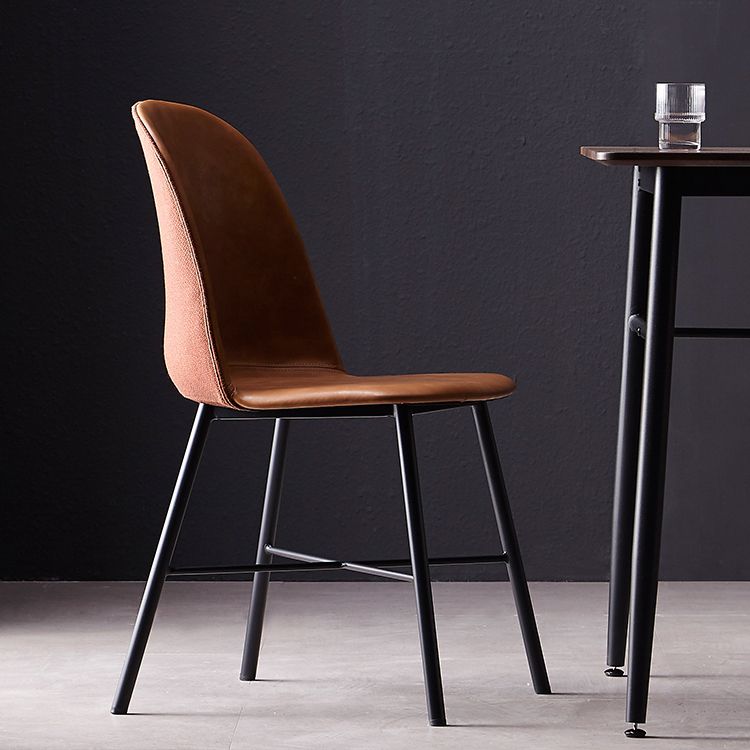 Chaise de style contemporain, chaises d'appoint sans accoudoirs avec pieds en métal pour cuisine
