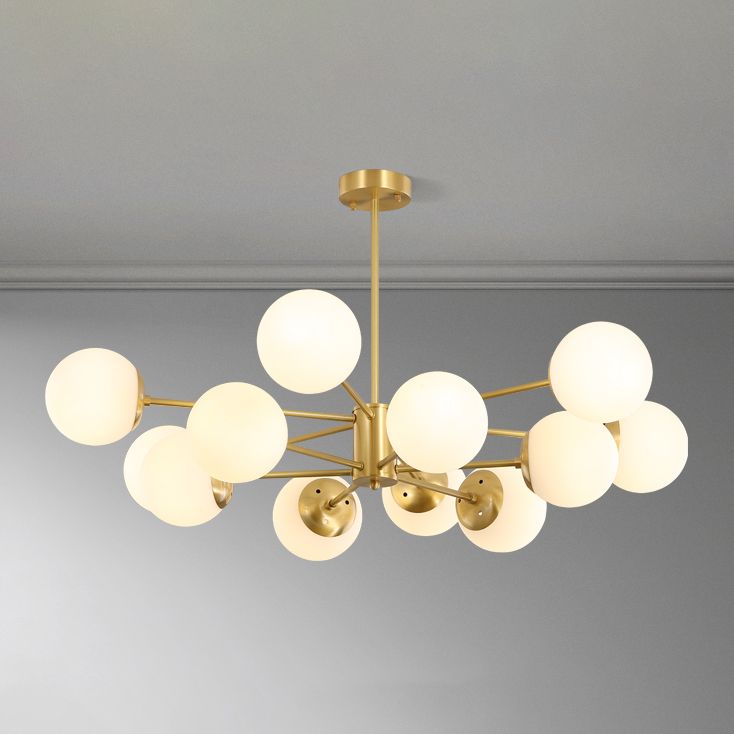 Moderne stijl Globe Glass Kroonluchter Licht Gold Metal Lighting Fecture voor woonkamer