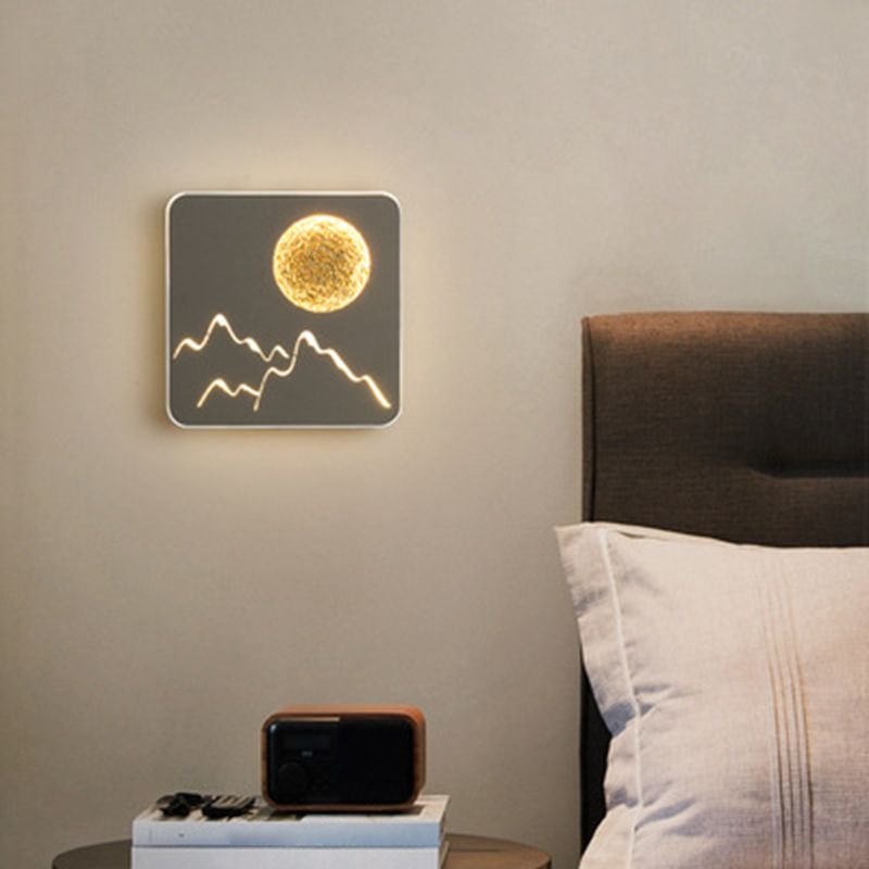 LED BEDBADE Decoratie Wandbevestiging Lamp Cirkelvorm Lunar Eclipse Wandverlichting