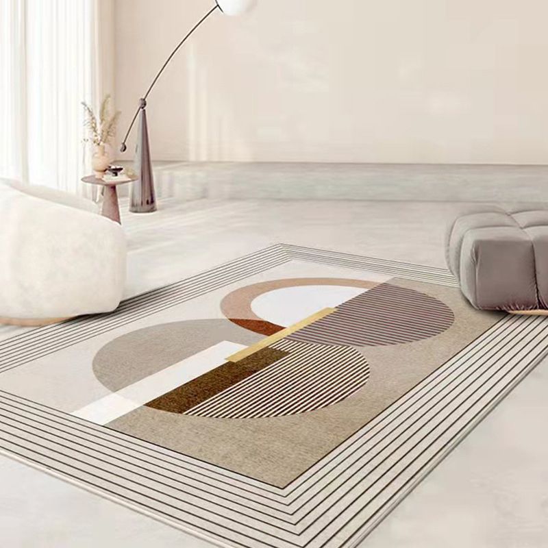 Simplicity Area Rug Polyester Indoor Carpet Stain Resistant Rug for Living Room Decoration
