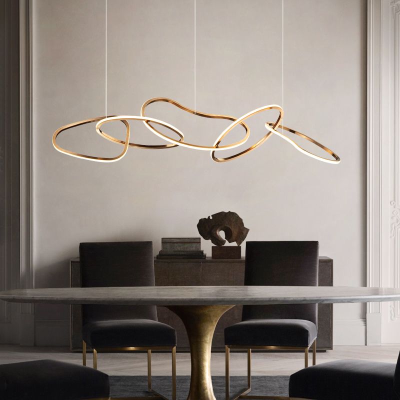 Simple 5 Lights Chandelier Light Fixtures Metal Hanging Chandelier for Cafe