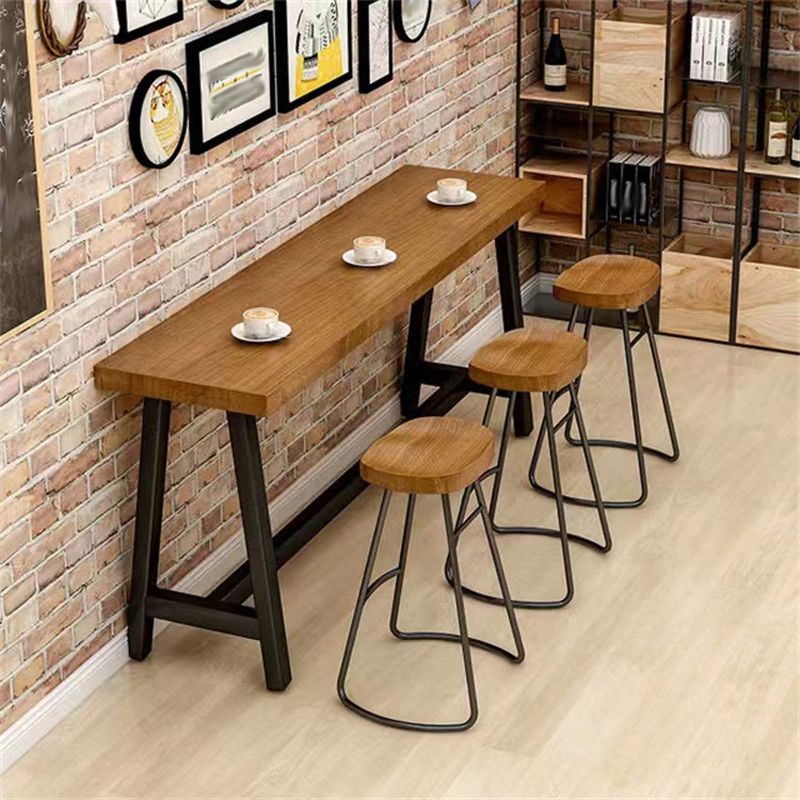 Modern Rectangular Pub Table Set 1/2/4/7 Pieces Wooden Counter Table for Dining Room