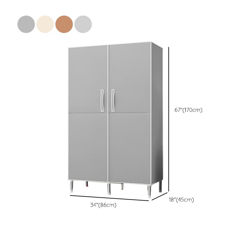 Contemporary Metal Wardrobe for Home Matte Finish Cabinet with Legs