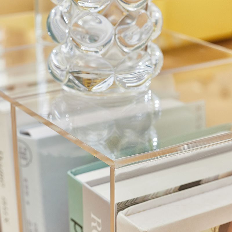 Contemporary Antique Finish Shelf Bookcase Geometric Bookshelf