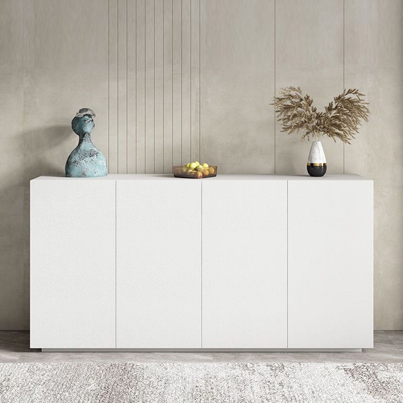 White Engineered Wood Sideboard Modern Cabinets Credenza for Living Room