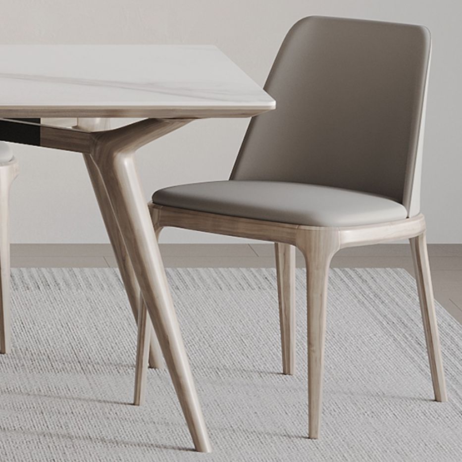 Sintered Stone Dining Set 1/2/5 Pcs Solid Wood Frame Dining Table and Chairs