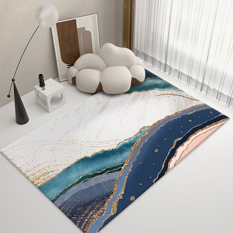 Gorgeous Artistic Rectangle Indoor Rug Contemporary Watercolor Printed Area Carpet Polyester Non-Slip Backing Rug for Living Room