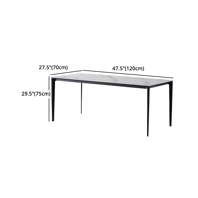 Modern Dinette Set 1/3/4 Pieces Rectangle White Sintered Stone Top Dining Table Set