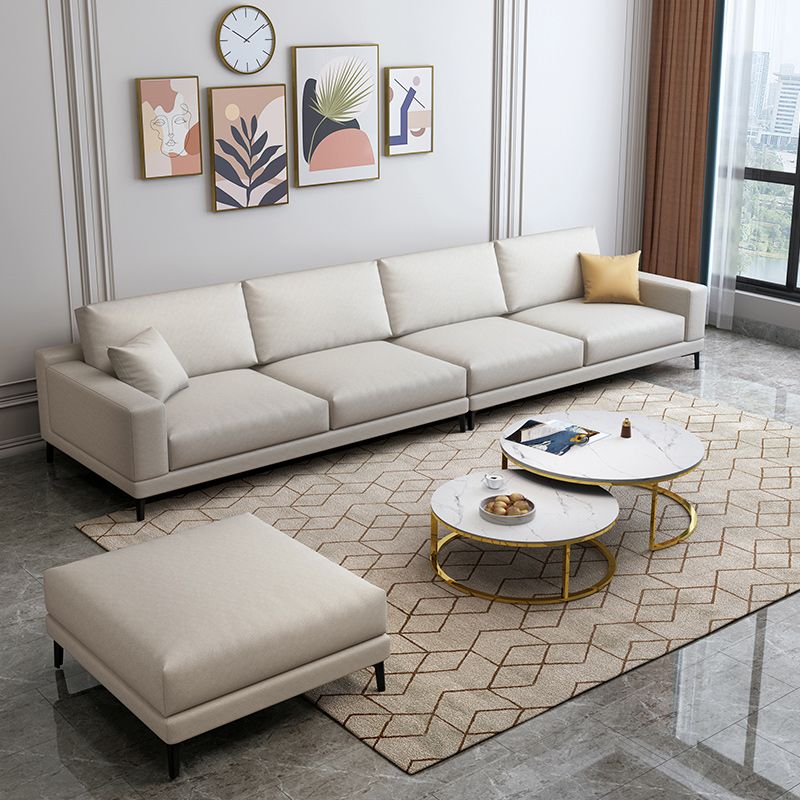 Loose Back Faux Leather Square Arm Sofa with Waterproof and Stain Resistant
