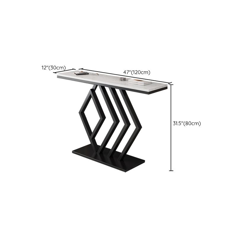 Modern Console Accent Table Antique Finish Console Sofa Table in Marble