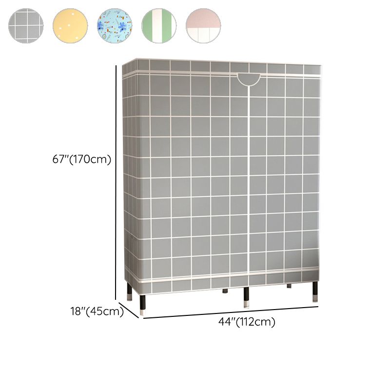 Contemporary Wardrobe Cabinet with Shelves Steel Wardrobe Armoire for Home