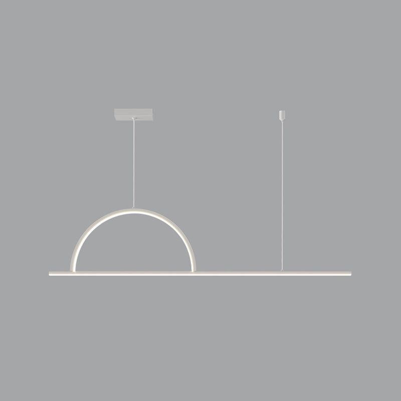 Ideas de iluminación de la isla de la isla de la isla de forma lineal de estilo contemporáneo de forma lineal